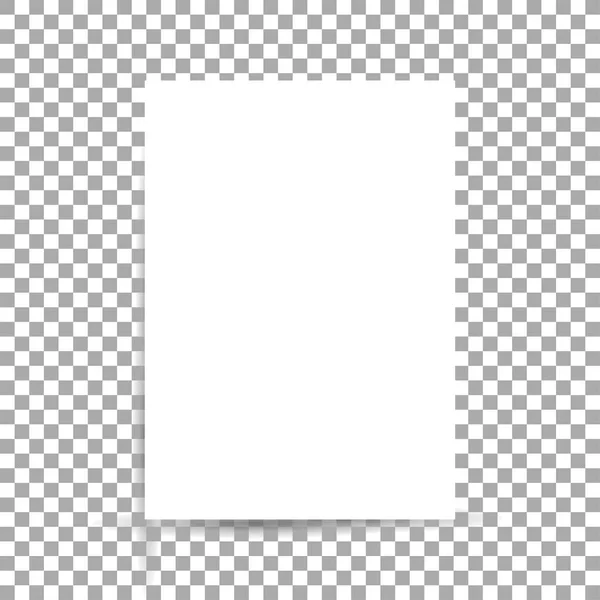 透明な背景の影、紙形式 A4 の白いシート — ストックベクタ