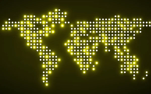 Абстрактная карта мира с светящимися точками. Вектор — стоковый вектор
