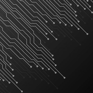 Siyah arka plan üzerine devre kartı. Soyut teknoloji
