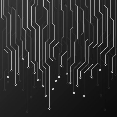 Siyah arka plan üzerine devre kartı. Soyut teknoloji