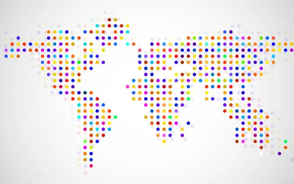 Carte du monde abstraite de points sur fond blanc. Vecteur — Image vectorielle