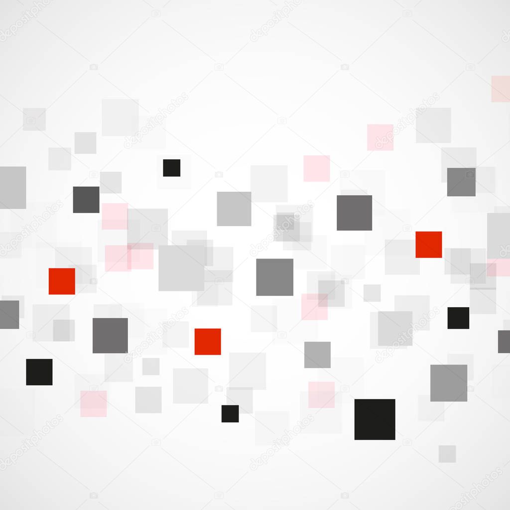 Abstract background with black and red squares. Modern vector design