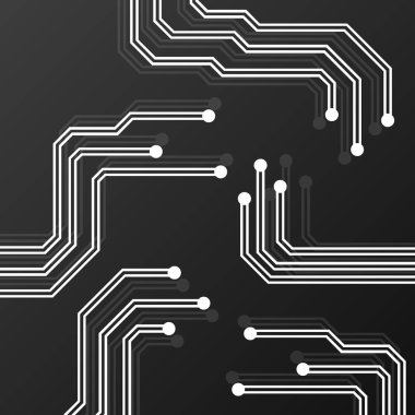 Siyah arka plan üzerine devre kartı. Soyut teknoloji
