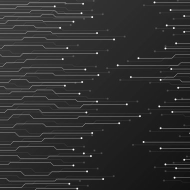 Siyah arka plan üzerine devre kartı. Soyut teknoloji