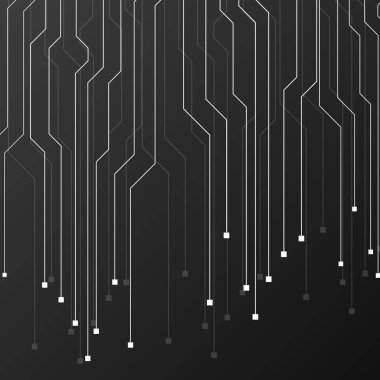 Siyah arka plan üzerine devre kartı. Soyut teknoloji