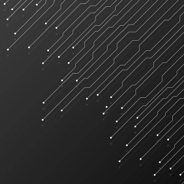 Siyah arka plan üzerine devre kartı. Soyut teknoloji