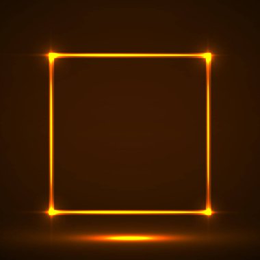 Parlayan hatları ile soyut neon Meydanı. Vektör geometrik öğesi