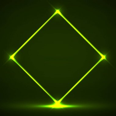 Neon rhomb parlayan hatları ile soyut. Vektör geometrik öğesi