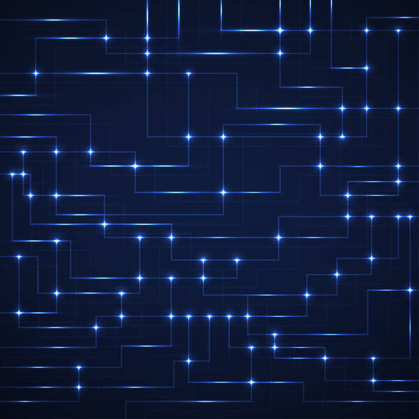 Abstract technology background of glowing connecting lines, vector illustration eps 10