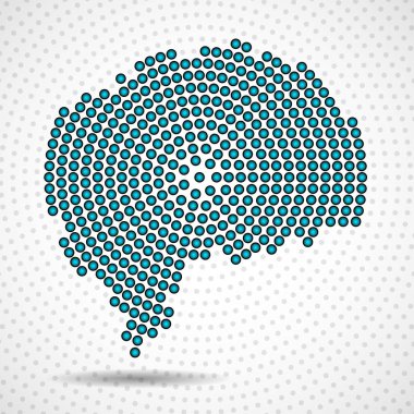 Radyal nokta soyut renkli beyin. Vektör