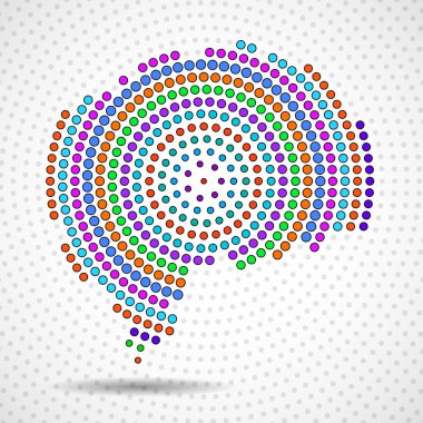 Radyal nokta soyut renkli beyin. Vektör