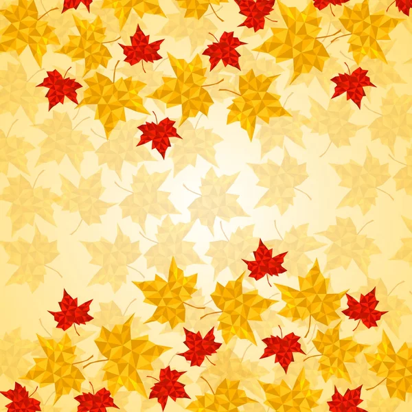 Maple leaves in triangular style. Vector illustration. Eps 10 — Stock Vector