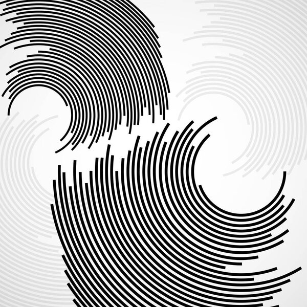 Abstract background of circles with lines, technology backdrop, geometric shapes