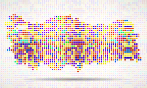 Carte abstraite de Turquie, pixels colorés. Vecteur — Image vectorielle
