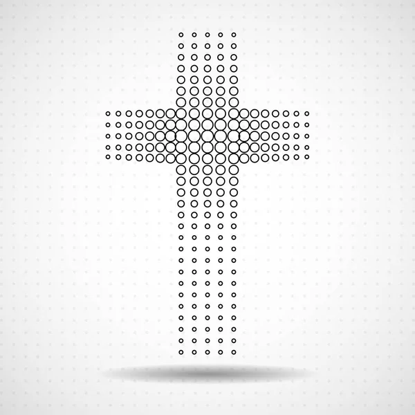 Streszczenie półtonów na krzyż. Christian Symbol. Symbol religijny — Wektor stockowy
