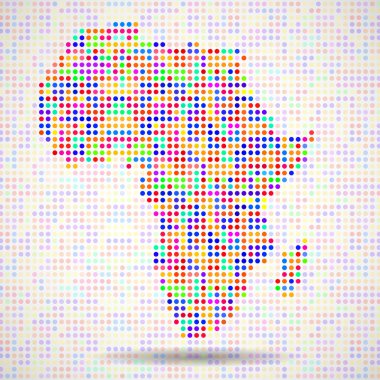 Afrika, renkli noktalar soyut Haritası. Vektör çizim. EPS 10