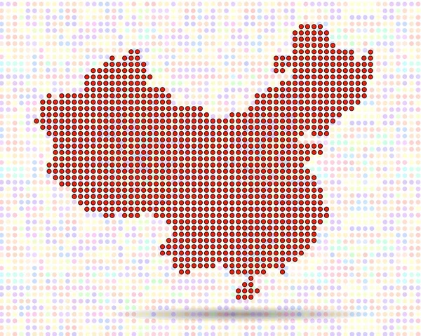 Абстрактная карта Китая, красочные точки. Векторная иллюстрация. Eps 10 — стоковый вектор