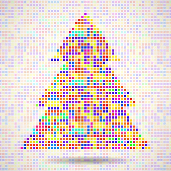 Árvore de Natal colorido abstrato de pixels. Ilustração vetorial. Eps 10 — Vetor de Stock