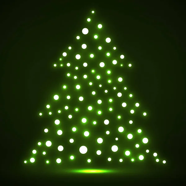 Árbol de Navidad abstracto de puntos brillantes. Vector — Vector de stock