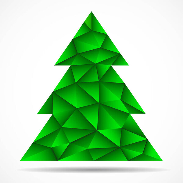 Абстрактная разноцветная елка из треугольников. Вектор
