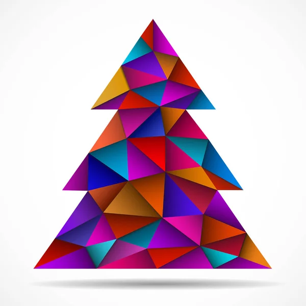 Árbol de Navidad colorido abstracto de triángulos. Vector — Vector de stock