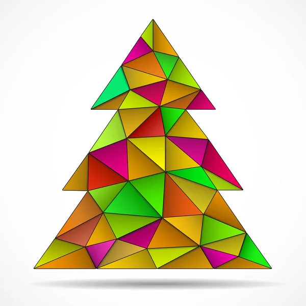 Árbol de Navidad colorido abstracto de triángulos. Vector — Vector de stock