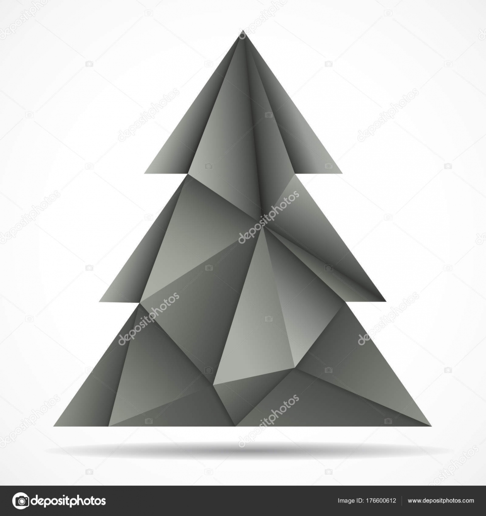 Albero di Natale variopinto astratto dei triangoli Stile geometrico Illustrazione di vettore EPS
