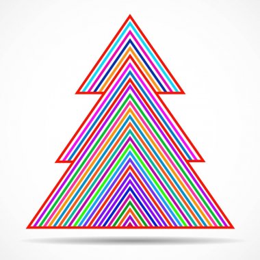 Satırları soyut Noel ağacı. Vektör çizim. EPS 10