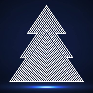 Satırları soyut Noel ağacı. Vektör çizim. EPS 10