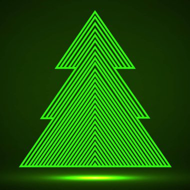 Satırları soyut Noel ağacı. Vektör çizim. EPS 10