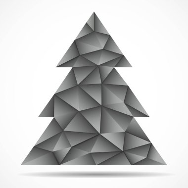 Soyut renkli Noel ağacından üçgenler. Vektör çizim. EPS 10