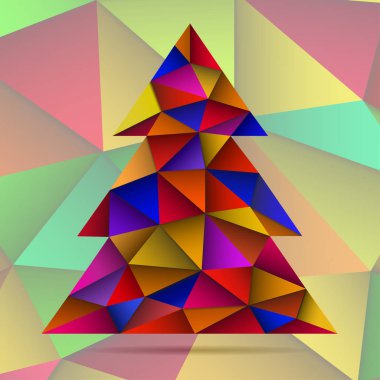 Soyut renkli Noel ağacından üçgenler. Vektör çizim. EPS 10