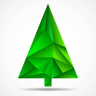 Soyut renkli Noel ağacından üçgenler. Geometrik tarzı. Vektör çizim. EPS 10