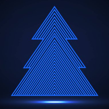 Satırları soyut Noel ağacı. Vektör çizim. EPS 10