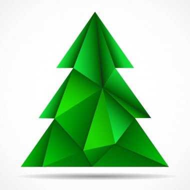 Üçgen soyut renkli Noel ağacı. Geometrik tarzı. Vektör çizim. EPS 10
