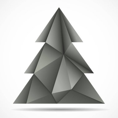 Üçgen soyut renkli Noel ağacı. Geometrik tarzı. Vektör çizim. EPS 10
