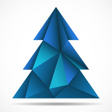 Üçgen soyut renkli Noel ağacı. Geometrik tarzı. Vektör çizim. EPS 10