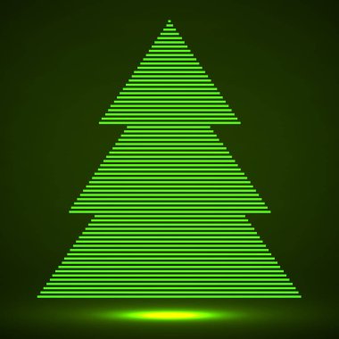 Satırları soyut Noel ağacı. Vektör çizim. EPS 10