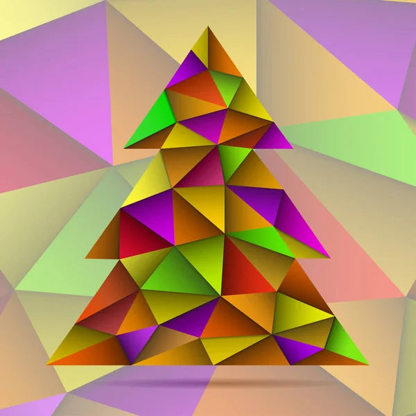 Árbol de Navidad colorido abstracto de triángulos. Ilustración vectorial. Eps 10 — Vector de stock