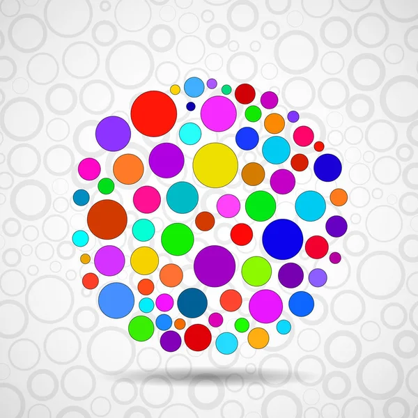 Abstract ball of colorful circles. Vector illustration. Eps 10 — Stock Vector