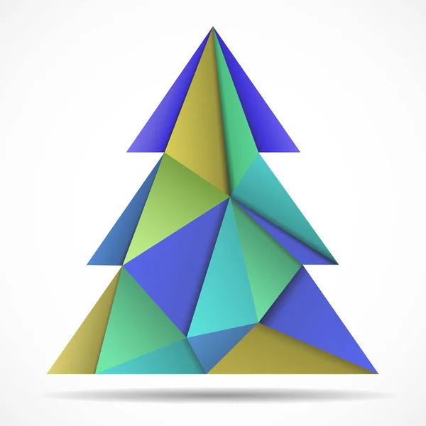 Абстрактно раскрашенное дерево треугольников. Геометрический стиль. Векторная иллюстрация. Eps 10 — стоковый вектор