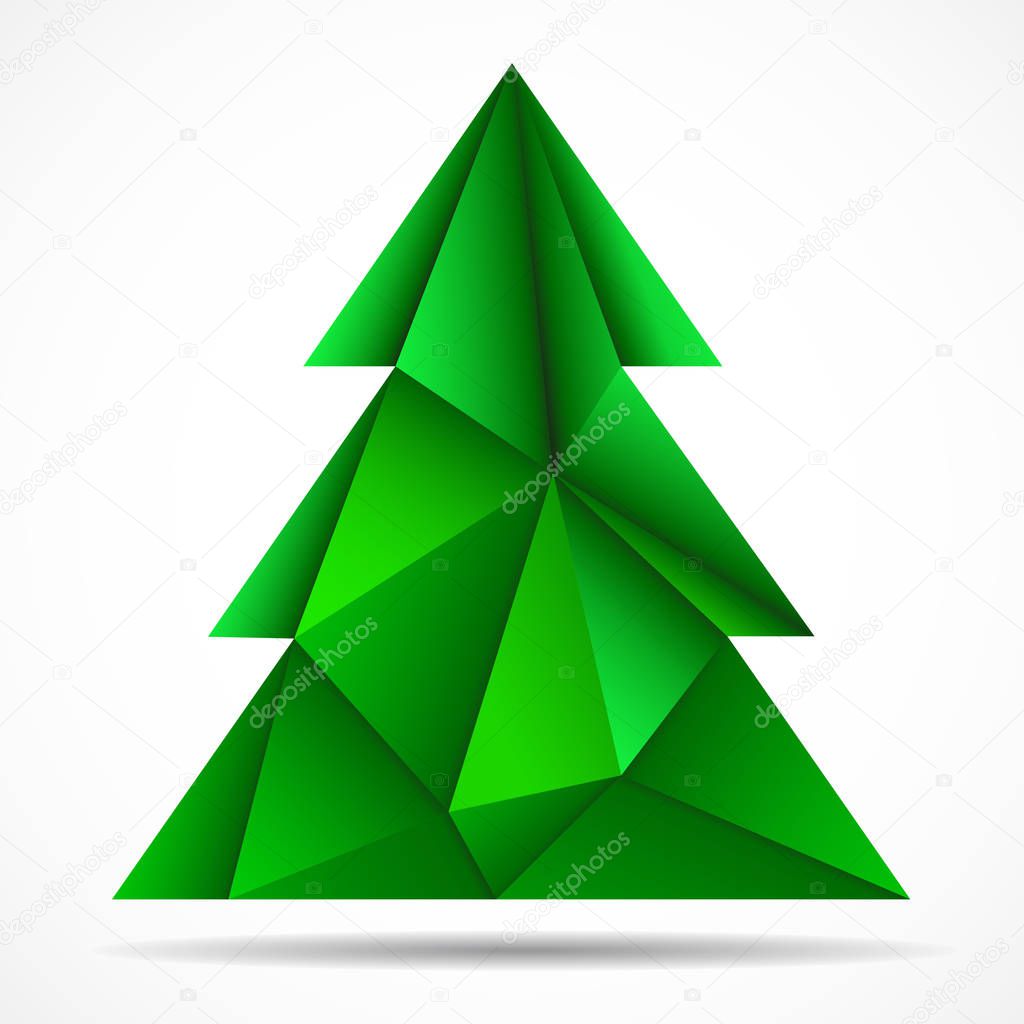 Abstract colorful christmas tree of triangles. Geometric style. Vector illustration. Eps 10
