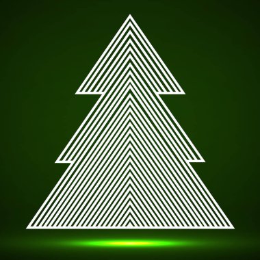 Satırları soyut Noel ağacı. Vektör çizim. EPS 10