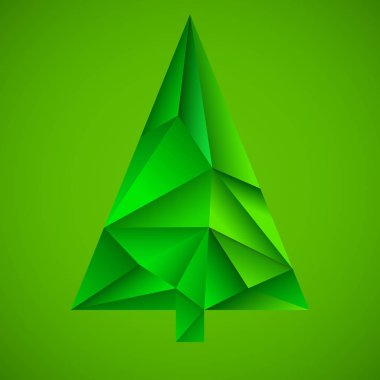 Soyut renkli Noel ağacından üçgenler. Geometrik tarzı