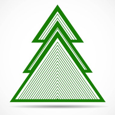 Renkli çizgiler soyut Noel ağacı. Neşeli Noel ağacı