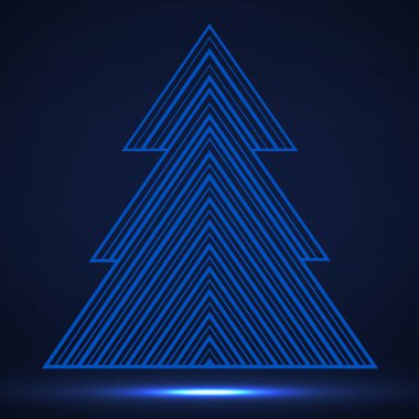 Satırları soyut Noel ağacı. Neşeli Noel ağacı