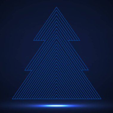 Satırları soyut Noel ağacı. Neşeli Noel ağacı