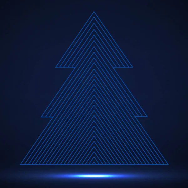Árvore de natal abstrato de linhas. Árvore de Natal feliz —  Vetores de Stock
