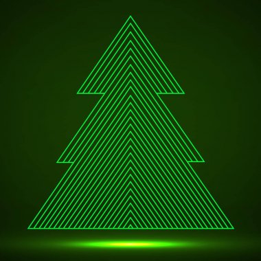 Satırları soyut Noel ağacı. Vektör çizim. EPS 10