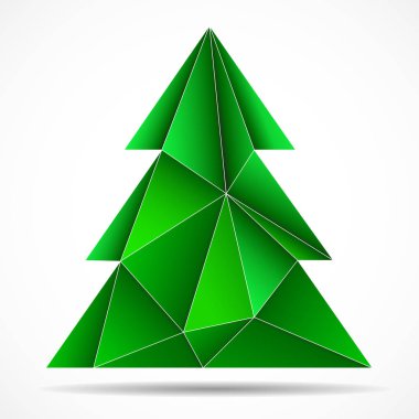 Üçgen soyut renkli Noel ağacı. Geometrik tarzı. Vektör çizim. EPS 10